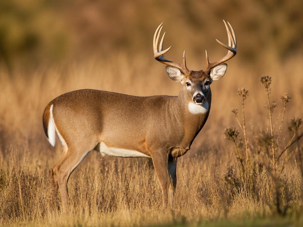 Mature white-tailed buck in native habitat